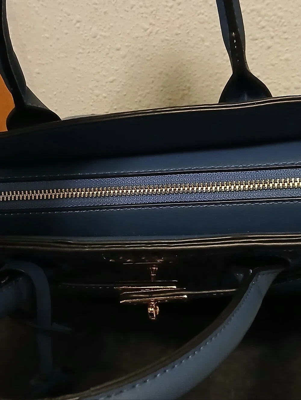 Mellow World Blue Ostrich/Croc Embossed Vegan Leather Satchel